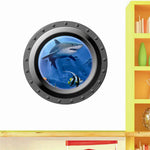 sticker mural thème marin poissons coraux cartoon enfants décoration mur adhésif