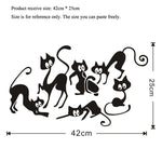 sticker mural silhouettes chats noir moderne décoration intérieure résistant eau 42cm 25cm