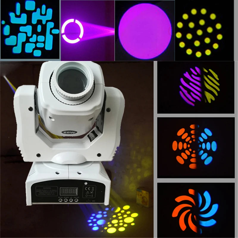 projecteur led blanc moderne compact haute luminosité dmx effet scène 60w watts