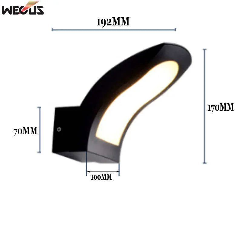 applique murale moderne led noire hydrofuge bouton poussoir 110v 240v