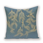 coussin decoratif abstrait bleu clair beige contemporain maison voiture 45x45cm imprimé numérique