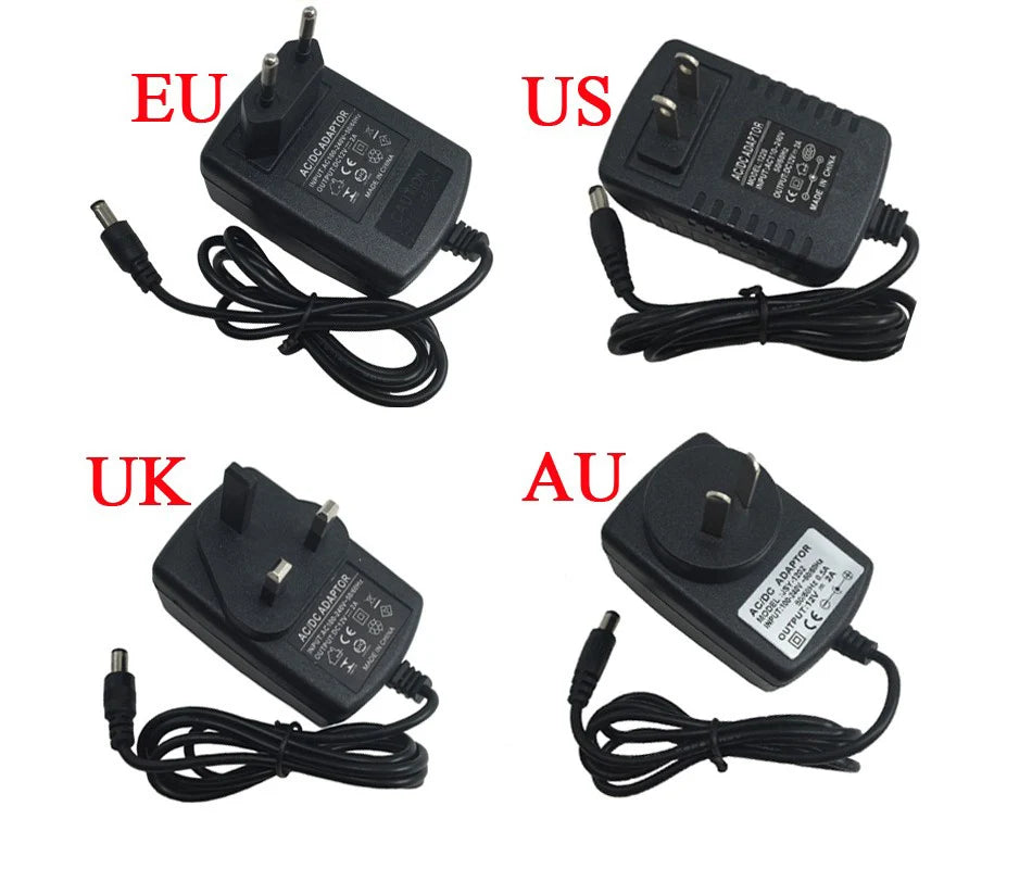 adaptateur secteur 12v dc alimentation électrique noir bande led camera cctv