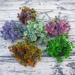 bouquet fleurs artificielles succulentes plastique vert violet orange marron bleu naturel intérieur decoration