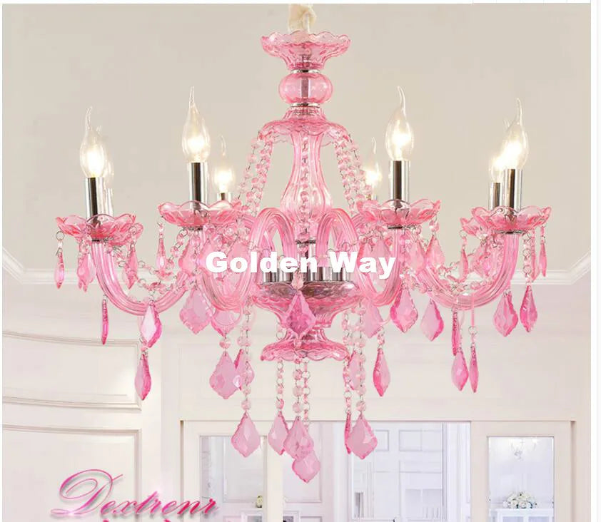 lustre rose transparent classique pendantes murale led art décorationintérieur