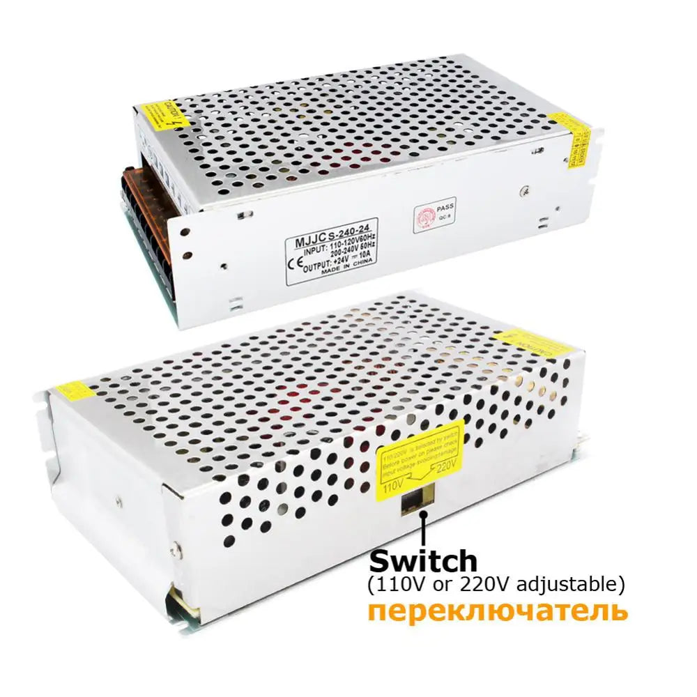 alimentation electrique 24v dc blanc perforations industrielle vis fixations 10a 15a 1a 2a 3a