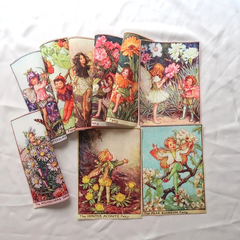 cartes postales art nouveau fées nature multicolores résistance abrasion bricolage patchwork coton lin illustrations