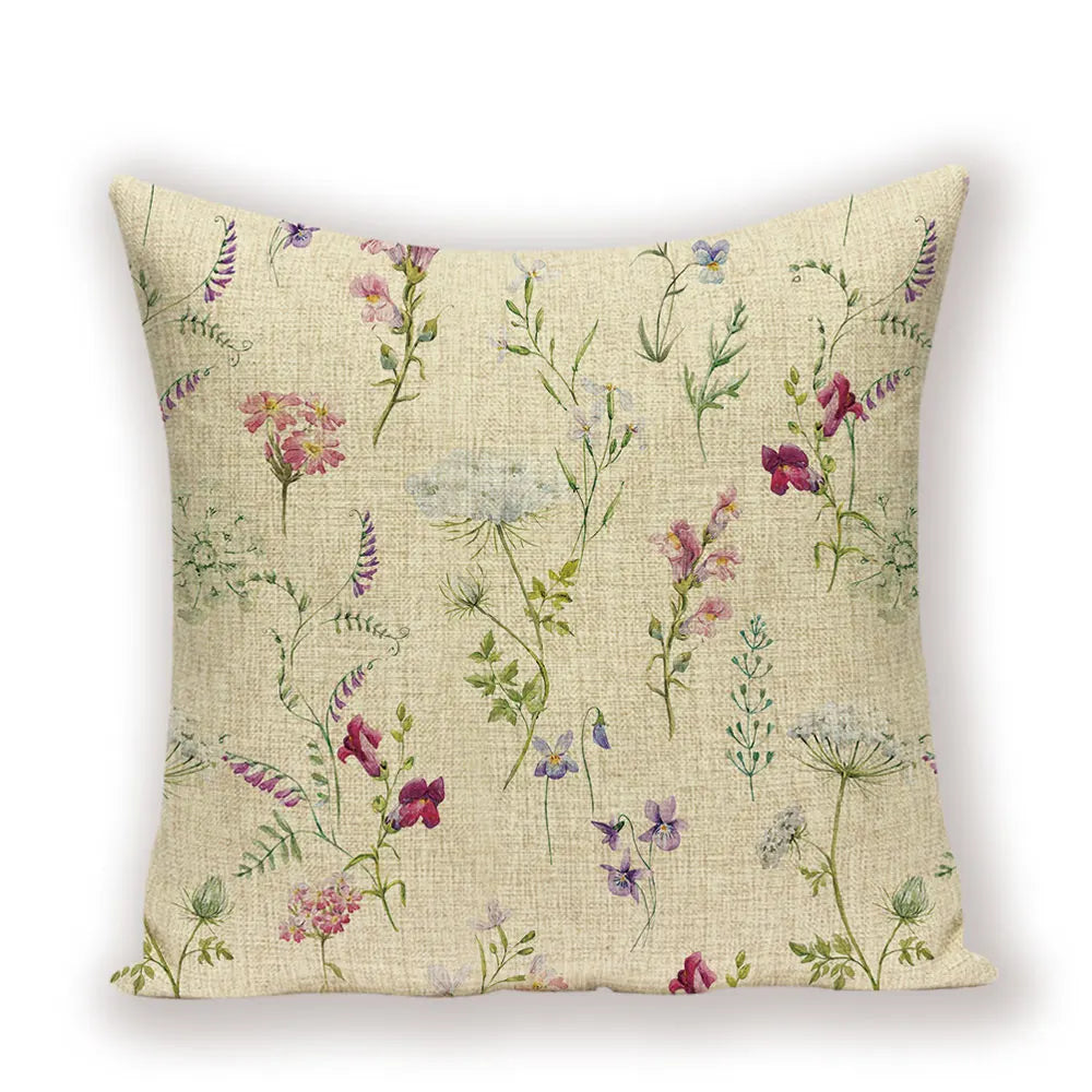 coussins décoratifs vintage fleurs simple beige vert rose bleu 45cm 45cm
