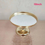 support gâteaux doré métal brillant respectueux environnement classique niveaux cupcakes mariage anniversaire joyeux stand