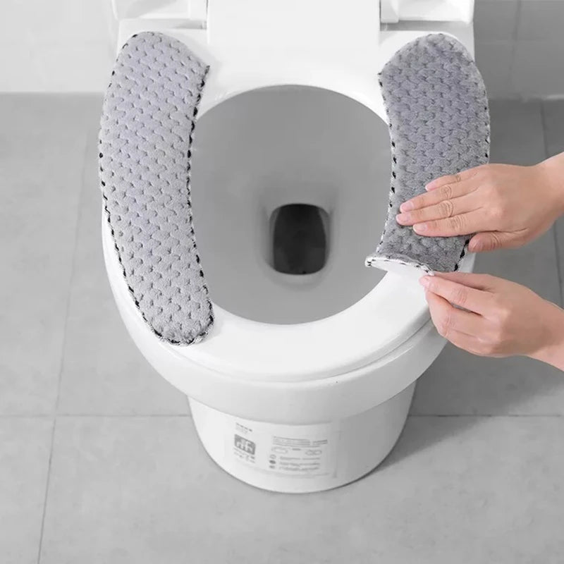 coussin toilette auto adhésif coton tissé motifs gris moderne respectueux environnement