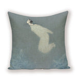 coussin decoratif abstrait bleu clair beige contemporain maison voiture 45x45cm imprimé numérique