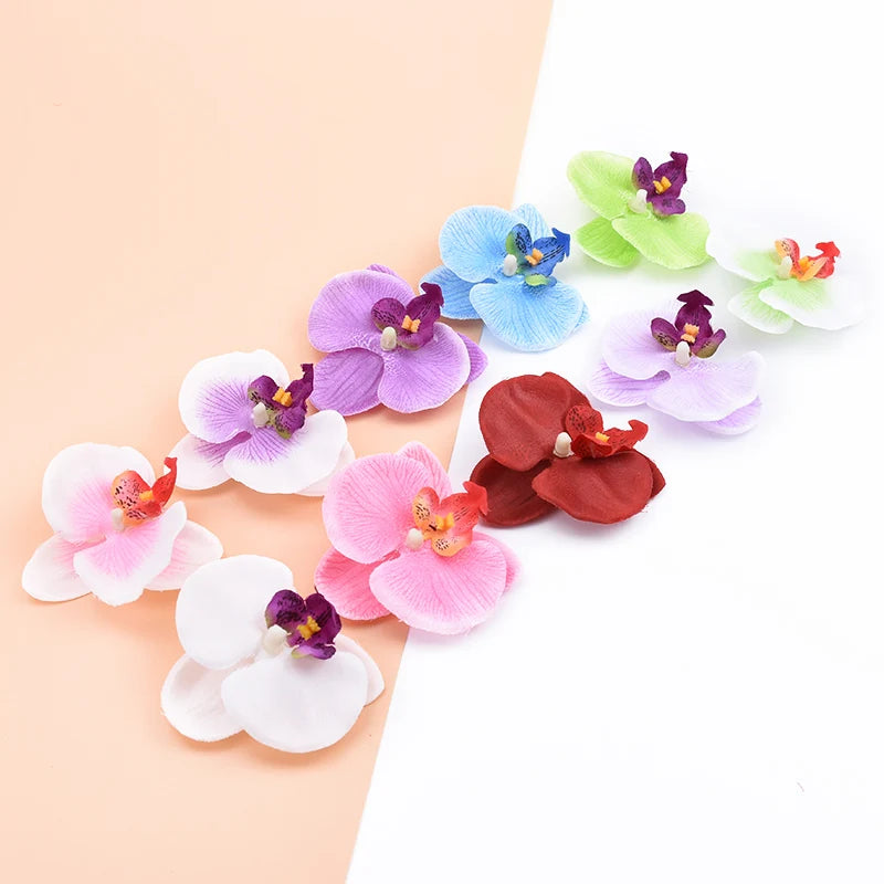 fleurs artificielles orchidées mix couleur decoration intérieure moderne minimaliste vert rose violet bleu blanc