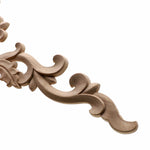 applique murale bois sculpté fleurs volutes baroque décoration murale moderne 20x10cm