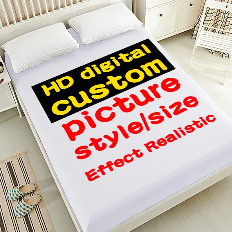 Drap-housse 160x200 impression 3D HD rouge sur lit