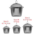 infuseur thé maille fine chaîne boucle moderne argenté filtre épices cuisine théière herbes thé