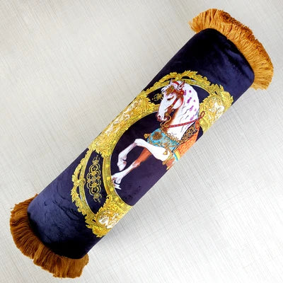 coussin cylindrique anti décubitus mousse pu velours polyester coton imprimé baroque doré classique adultes