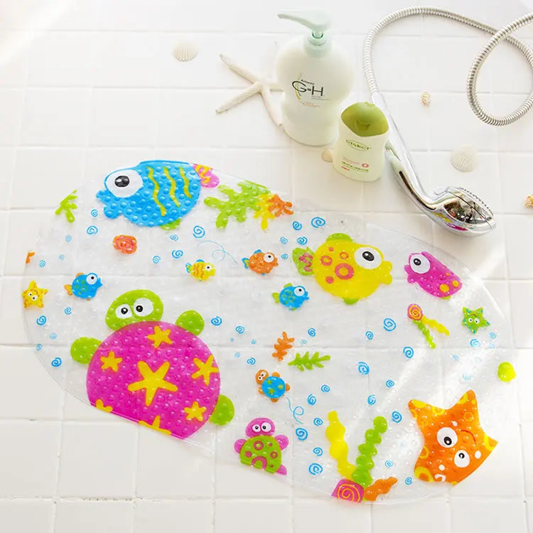 tapis bain enfant antidérapant pvc motif animaux décoratif douche salle bain grande taille