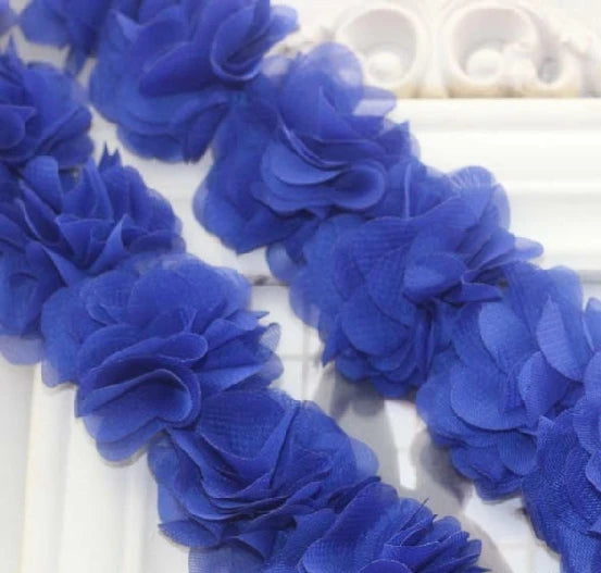 couronne fleurs tissu orange vert rouge clips décoration festive dentelle polyester coton organza