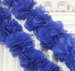 couronne fleurs tissu orange vert rouge clips décoration festive dentelle polyester coton organza