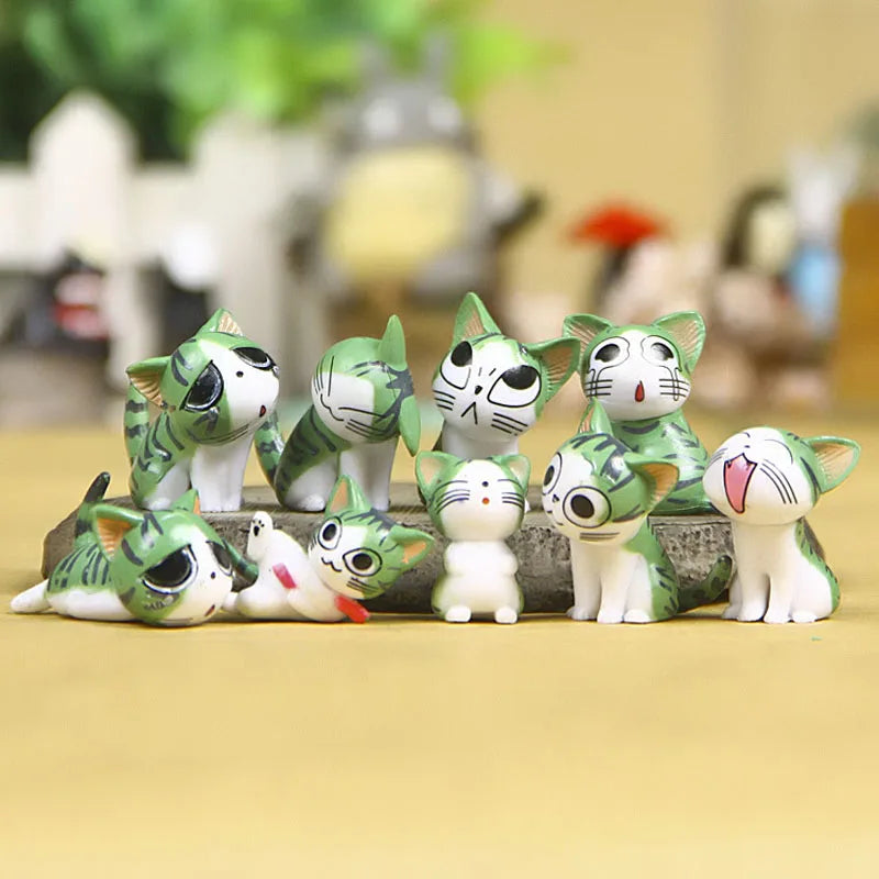 figurines chats miniatures decoration jardin couleurs variées cartoon mignon diy accessoires maison artisanat paysagismeextérieur