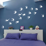 Lot de stickers muraux oiseaux en vol pour décoration