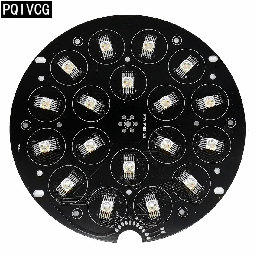 plaque circuit imprimé led rgbwa uv 18w 19x19cm professionnel dje scène électronique technologie