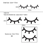 autocollants muraux cils noirs minimaliste résistants eau dimension 12cm 57cm