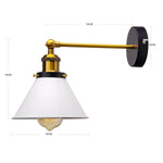 applique murale industrielle conique noire or réglable led chambre entrée moderne vintage