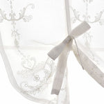 rideau fenêtre moderne floral brodé polyester blanc beige vintage
