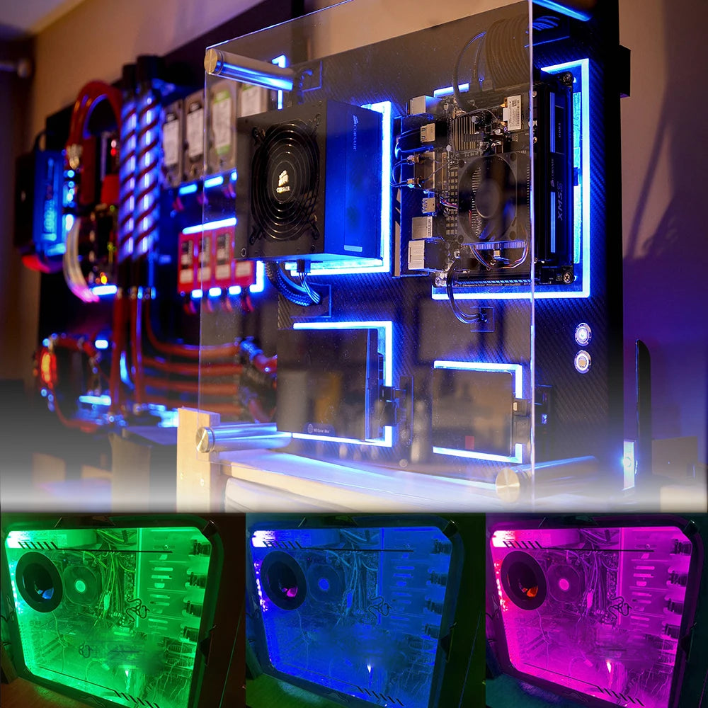 ruban led flexible 30leds/m rgb adhésif moderne 5050 sata câble télécommande