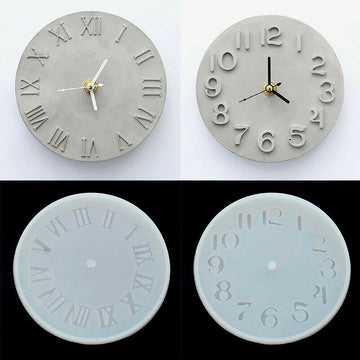 moules silicone chiffres romains arabes horloges artisanal bricolage fabrication argile plâtre ciment industrielle vintage