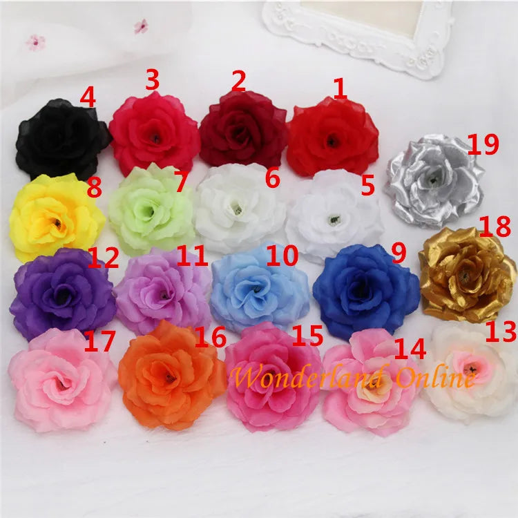 fleurs artificielles roses multicolores tiges métalliques décoration mariage bouquet fête maison intérieur
