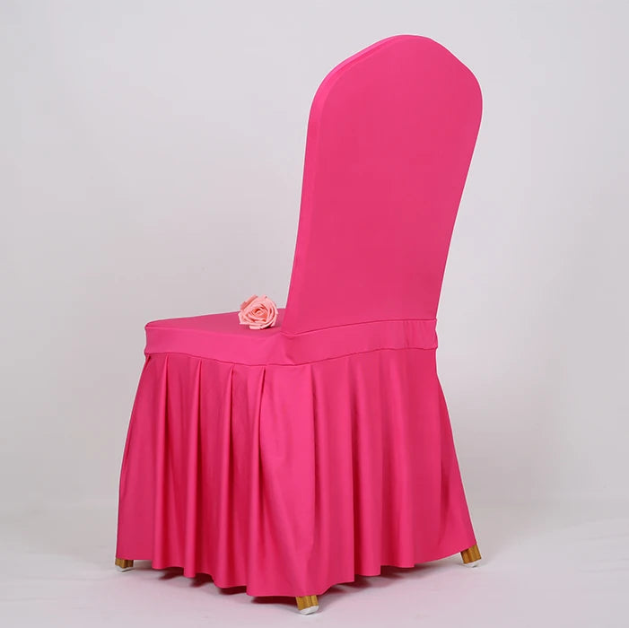 housses chaise unies classiques rouge rose jaune bleu violet elasthanne polyester mariage banquet