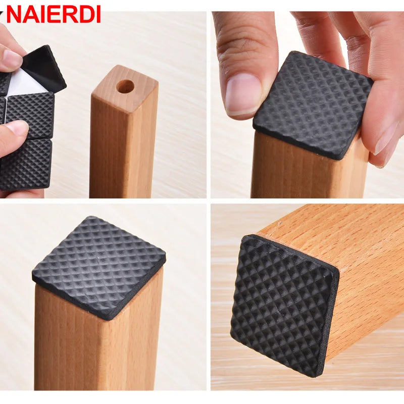 protections antidérapantes adhésives pieds meubles noir texturé quadrillage utilitaires tapis patins chaise table