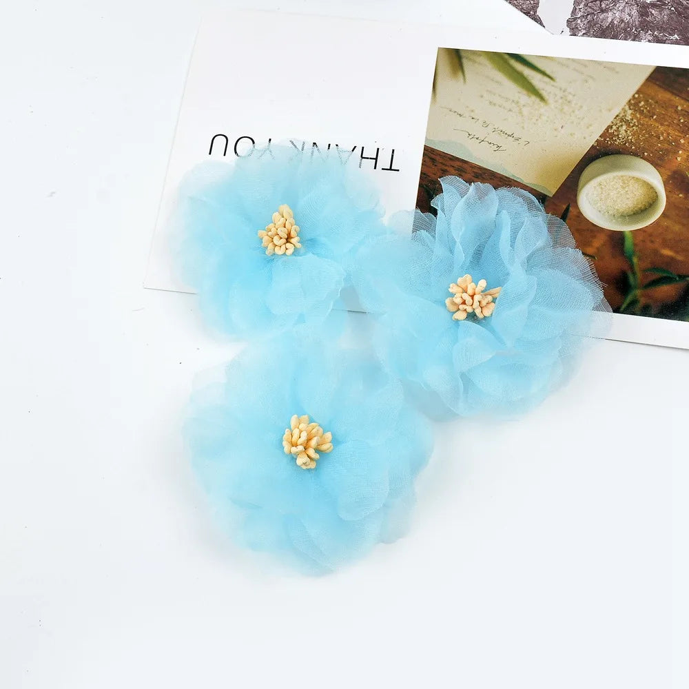 fleurs artificielles tulle pivoine blanche rose décoration intérieure mariage anniversaire baby shower clips fixations