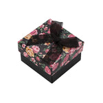 Coffret cadeau carré rose avec design floral pour bijoux