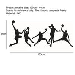 sticker mural adhésif pvc résistant eau silhouettes athlètes mouvement noir chambre salon