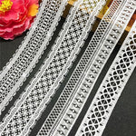 ruban dentelle géométrique blanc mariage couture applique tête lingerie decoration 3.5cm 4.5cm 5cm écologique