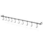 support mural crochet argenté moderne 10 crochets barres horizontalesacier inoxydable fixations vis