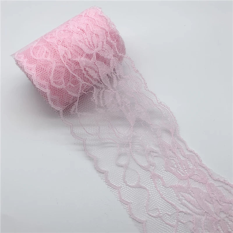 ruban dentelle brodé yards largeur 80mm polyester motifs floraux classique noir rouge vert bleu