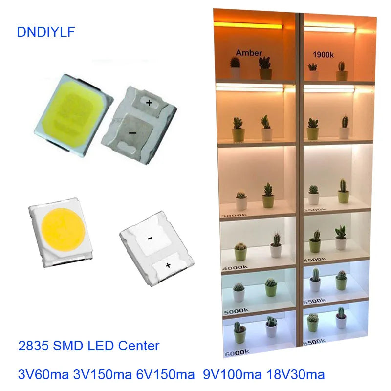 ampoules led smd 2835 ultra lumineuses jaune blanc adhésives modernes 2700k 6500k