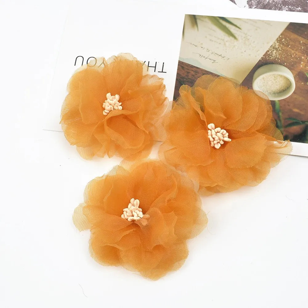 fleurs artificielles tulle pivoine blanche rose décoration intérieure mariage anniversaire baby shower clips fixations