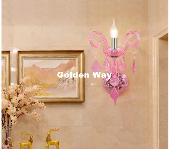 lustre rose transparent classique pendantes murale led art décorationintérieur