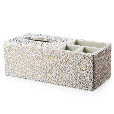boîte rangement multifonctionnelle cuir moderne réutilisable télécommande tablette smartphone bijoux parfum montre
