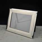 cadre photo rectangle argenté alliage métal surface brillante élégant ondulations décoratives posable 9x13cm