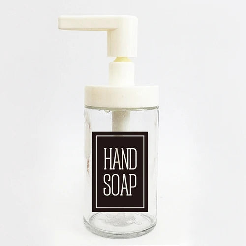 autocollant adhésif transparent distributeur savon liquide bouteille verre décoration salle bain