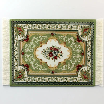 tapis souris caoutchouc anti dérapant ornements floraux rouge jaune bleu noir blanc franges