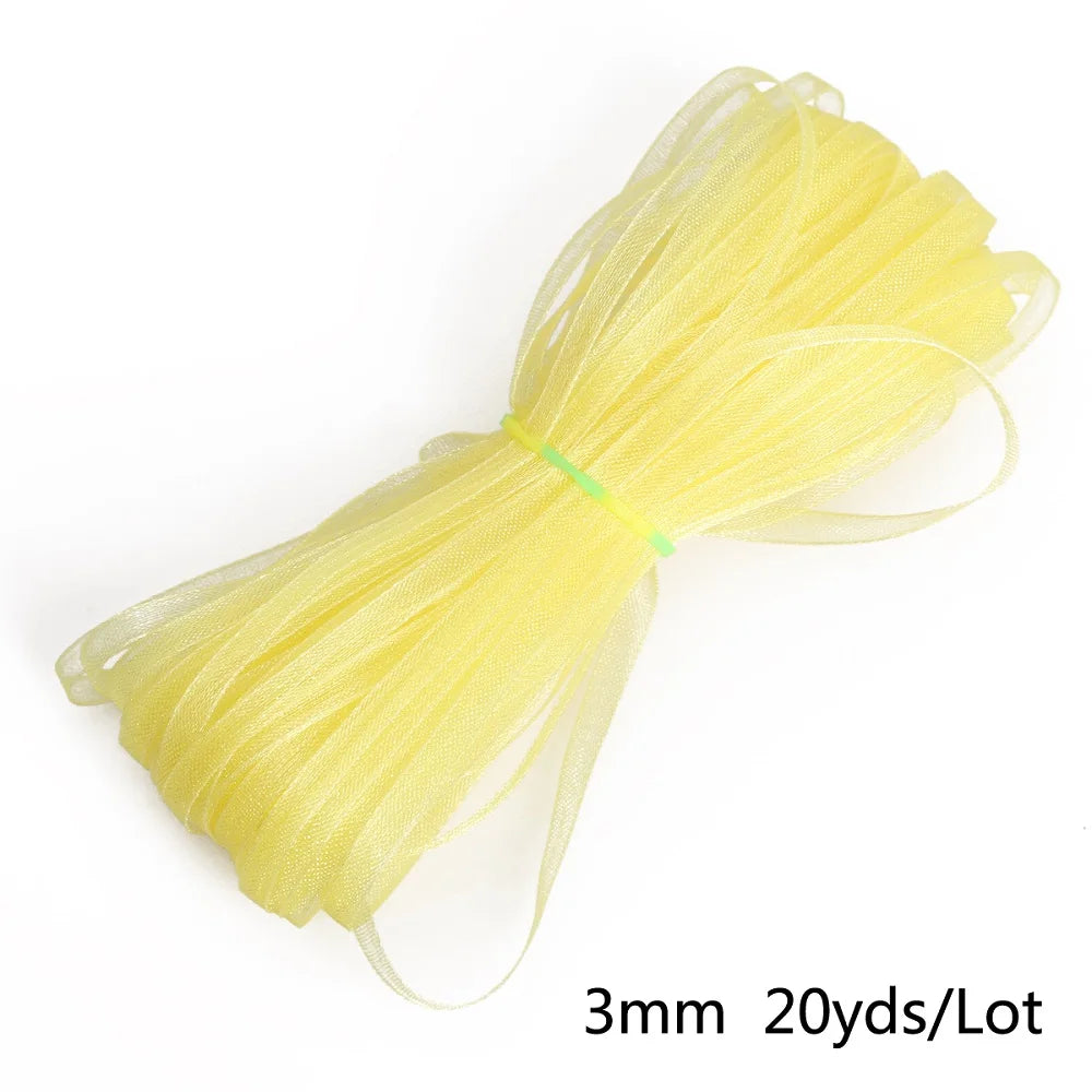 rubans organza polyester 20yards 3mm couleur unie moderne diy craft mariage decoration bleu rouge