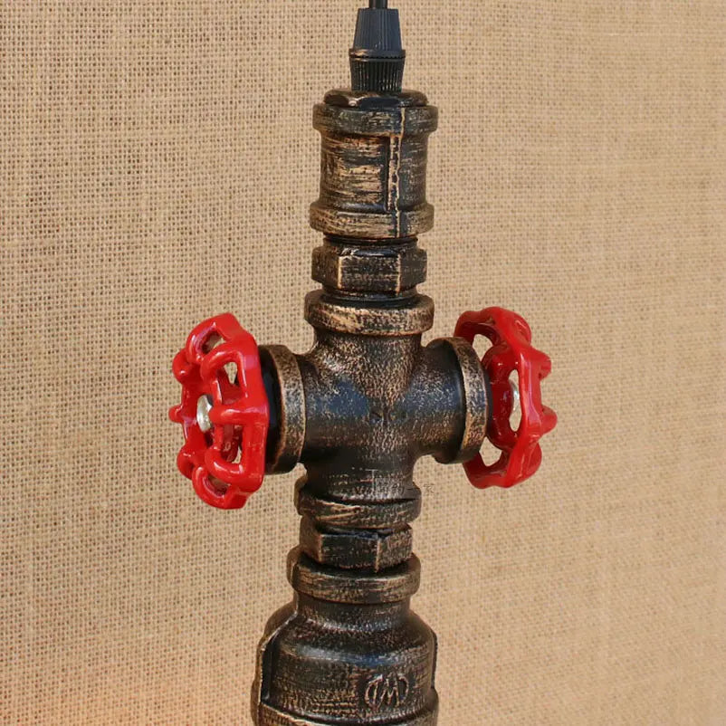 lampe suspendue industrielle vintage métal vieilli noir rouge doré câble fixe éclairage chambre salonhôtel