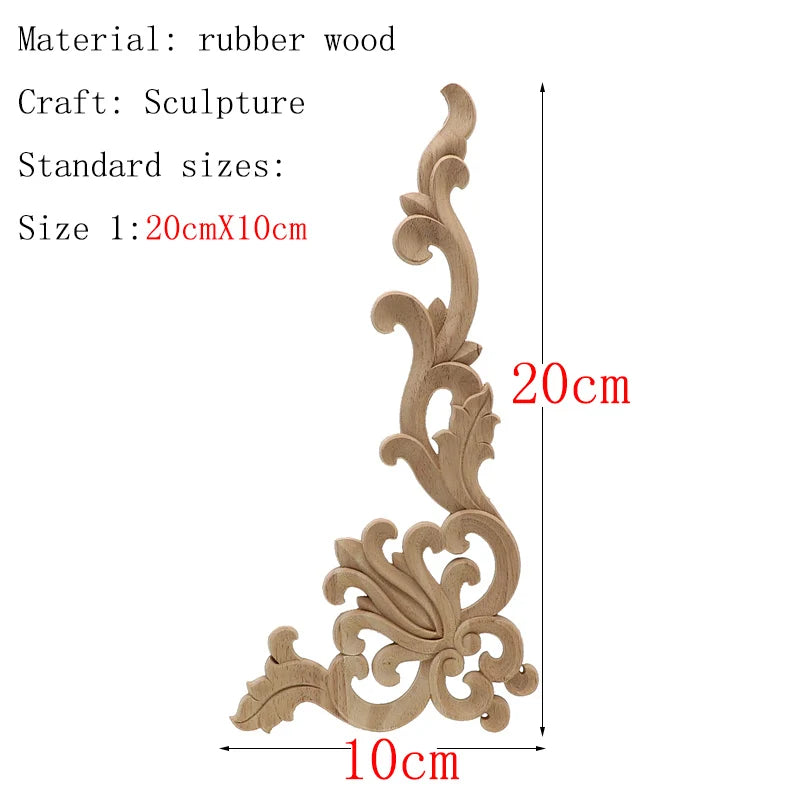 applique murale bois sculpté fleurs volutes baroque décoration murale moderne 20x10cm