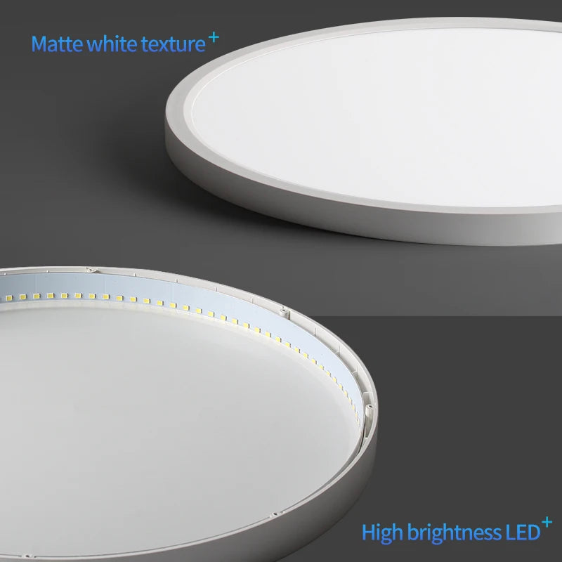plafonnier led moderne blanc 220v 12w 18w 24w 32w 5000k 2000lm 30m²